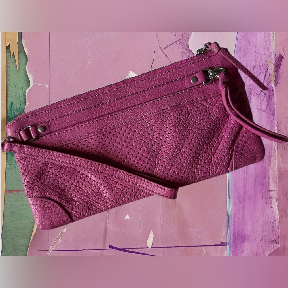 Banana Republic Hot Pink Leather Wristlet